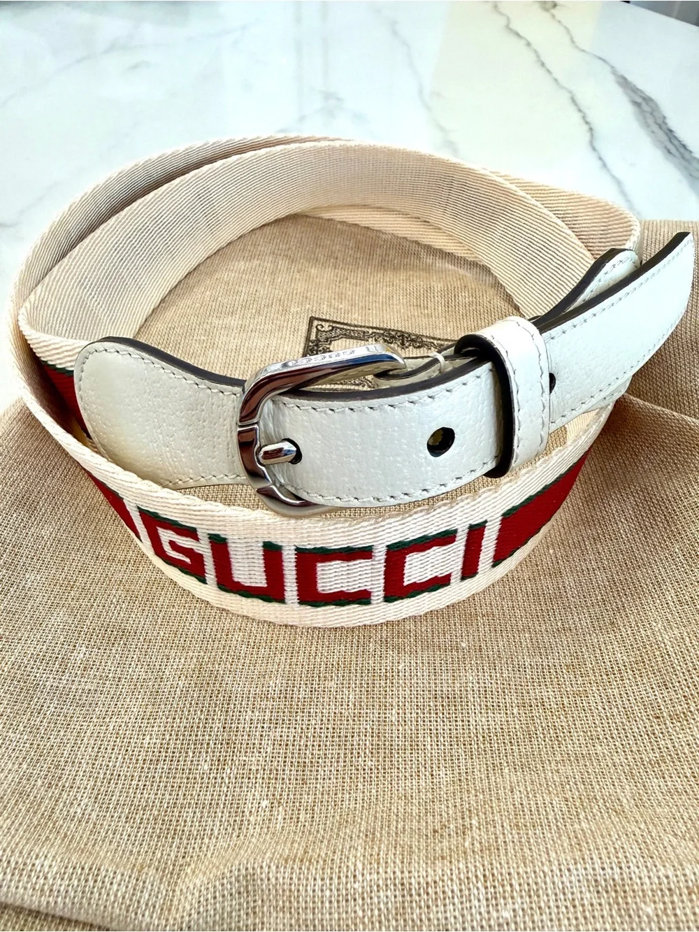 Gucci Web Logo Belt